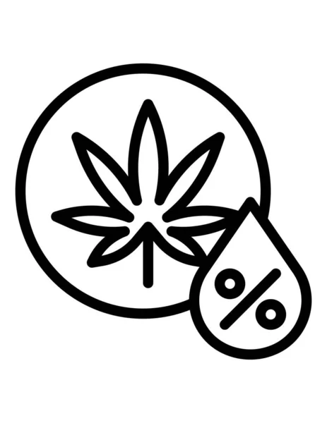 Línea Hoja Cannabis Vector Icono — Vector de stock
