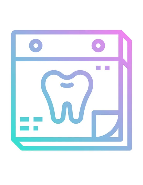 Ícone Dente Estilo Linha Fina Clínica Odontológica —  Vetores de Stock
