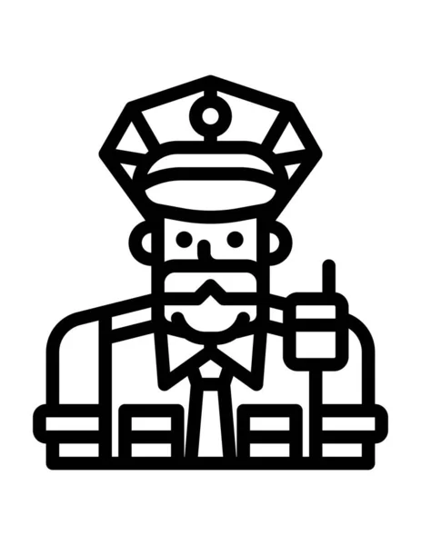 Policeman Flat Icon Vector Illustration — Stock Vector