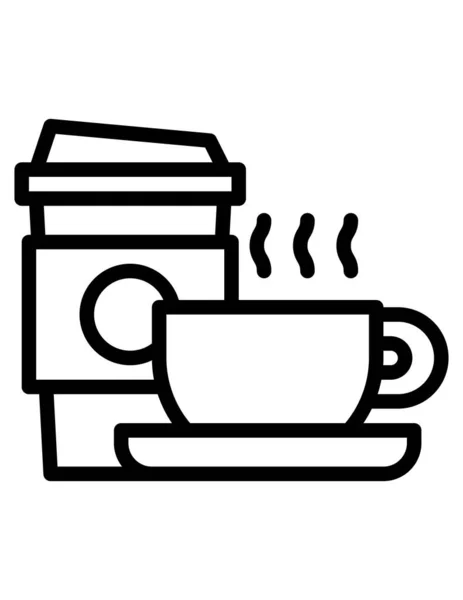 コーヒーカップアイコンベクトルイラスト — ストックベクタ