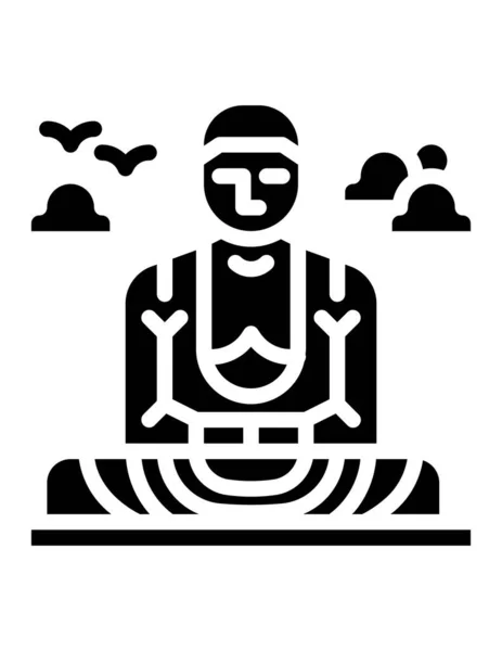 Vektorillustration Einer Buddha Statue — Stockvektor