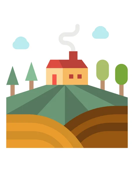 農場や風景のベクトル図 — ストックベクタ