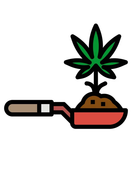 Planta Cannabis Icono Ilustración Vectorial — Vector de stock