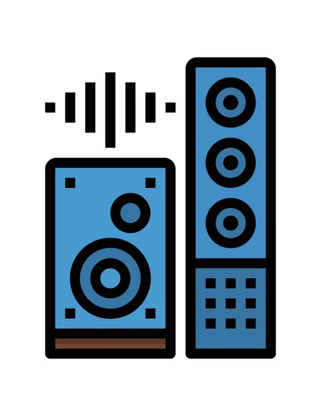 Hudba Zvuk Ikona Vektor Ilustrace Design — Stockový vektor