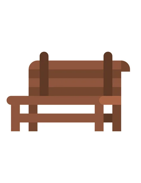 Wooden Bench Icon Isometric Style Isolated White Background — Stock Vector