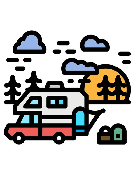 Verano Viajar Iconos Vectoriales — Vector de stock