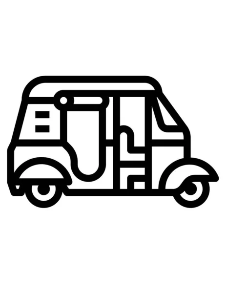 Vector Illustration Rickshaw Icon — Stock Vector