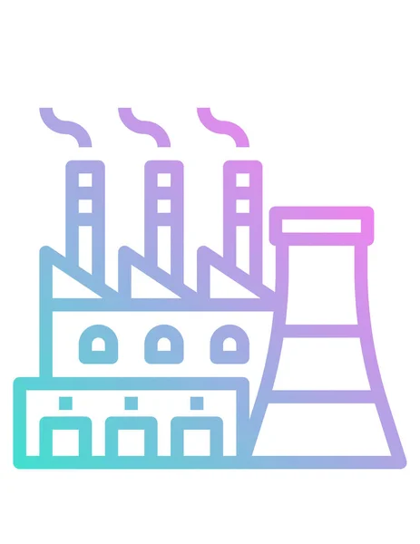 Factory Building Icon Vector Illustration — Stock Vector