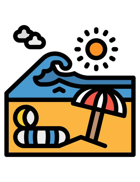 Verano Vacaciones Vector Iconos — Vector de stock