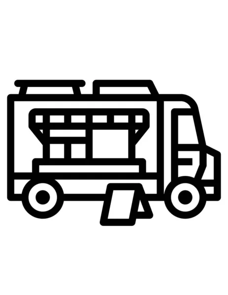 Vektor Illustration Von Hot Dog Truck Auf Weißem Hintergrund — Stockvektor