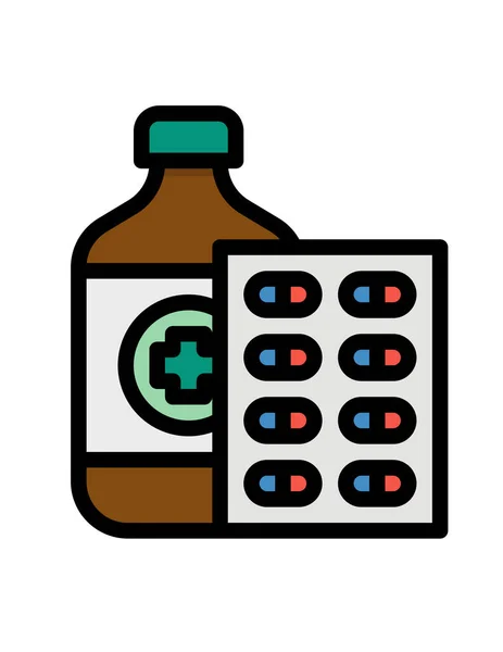 Botella Médica Icono Vector Ilustración Diseño — Archivo Imágenes Vectoriales