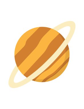 Düz dizaynlı güneş sistemi simgesi beyaz arkaplanda izole edildi. Gezegen vektör illüstrasyonunun gezegenleri