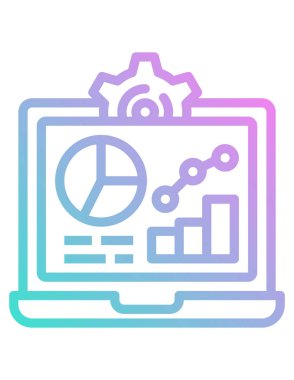 pazar izleme vektör simgesi. biçim düz sembol, pembe renk, yuvarlak açılar, beyaz arkaplan