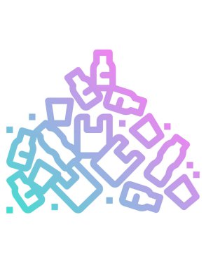 Plastik atık kavramının vektör illüstrasyonu, plastik ürün simgesi