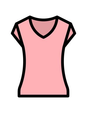 Beyaz arkaplanda t-shirt çizgisi vektör simgesi