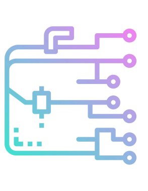 dijital evrak çantasının satır vektör simgesi 