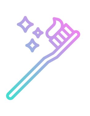 beyaz arkaplanda izole edilmiş düz biçimdeki diş fırçası simgesi