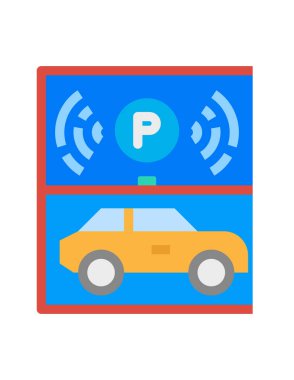 Beyaz arkaplanda park arabasının vektör çizimi 