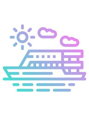 deniz ve gemi, yaz ve seyahat vektör simgeleri.