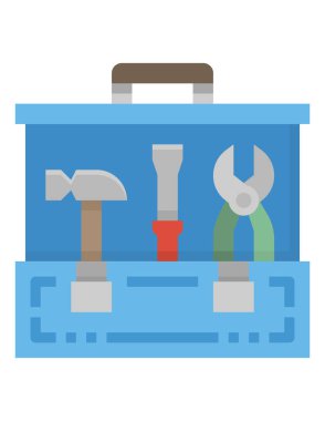 Beyaz arkaplanda araç kutusunun vektör illüstrasyonu