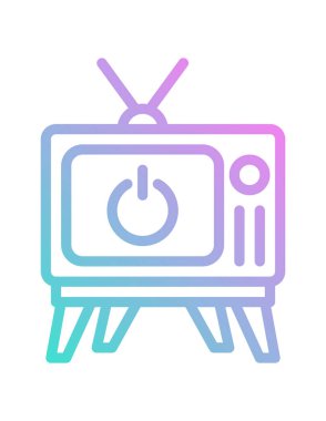 Beyaz arkaplanda TV izleme vektör simgesi