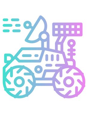 Ay gezgini arabası beyazda izole edilmiş. 