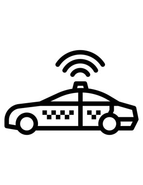 Beyaz arkaplanda taksi arabasının vektör çizimi