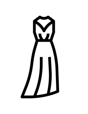 Basit düz kadın elbise ikonunun vektör illüstrasyonu
