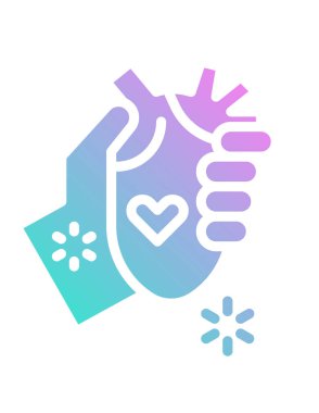 Kalp şekli ikonu. vektör illüstrasyonu