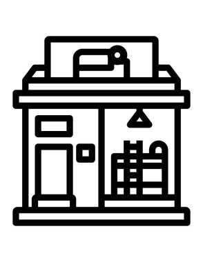 Otel binası simgesi, vektör illüstrasyonu