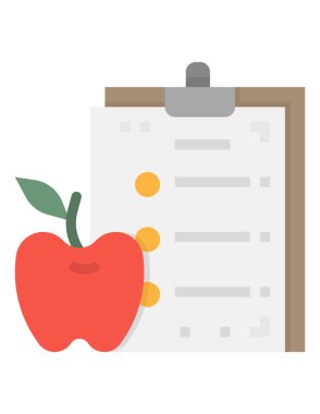 Elma simgesi ve vektör illüstrasyonlu pano