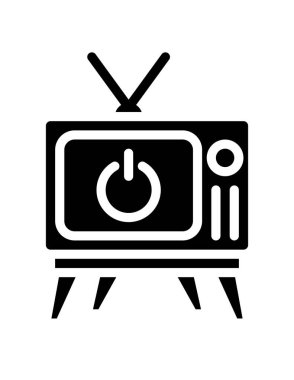 Beyaz arkaplanda TV izleme vektör simgesi
