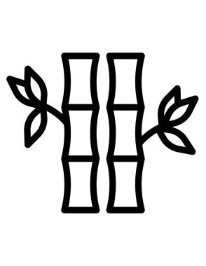 Bambu ikonu vektör illüstrasyonunun silüeti