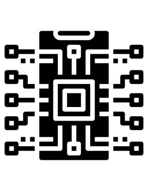 Akıllı telefondaki Ai teknolojisi, modern simge  