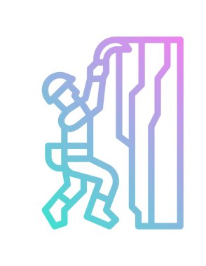 İnsan dağına tırmanışının vektör çizimi 