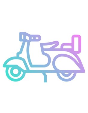 Düz çizgili gri tonlu motosiklet ikonu. vektör illüstrasyonu.