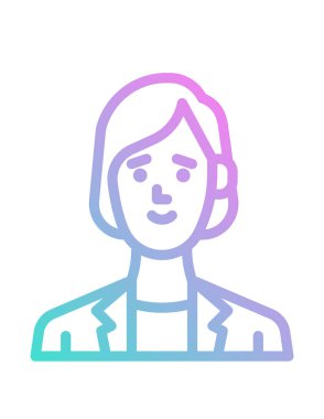 Kadın avatar simgesi vektör illüstrasyon grafik tasarımı