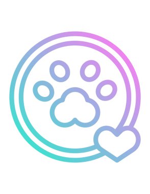 köpek patisi simgesi, vektör illüstrasyonu 