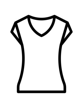 Beyaz arkaplanda t-shirt çizgisi vektör simgesi