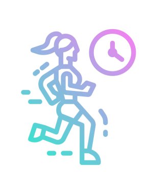 Koşan kadın simgesi. vektör illüstrasyonu