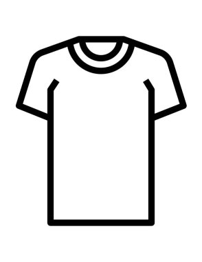 Beyaz arkaplanda t-shirt çizgisi vektör simgesi