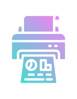 Yazıcı işareti vektör simgesi. Grafik ve web tasarımı için beyaz arkaplanda siyah illüstrasyon izole edildi.