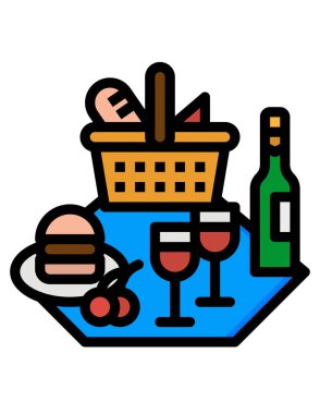 Alışveriş sepeti ikonu vektör illüstrasyonu