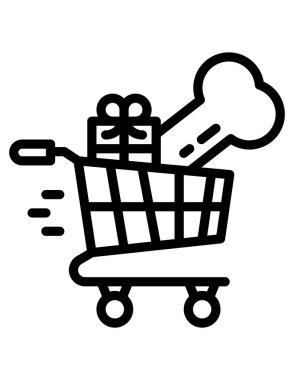 Alışveriş arabası ikon vektör illüstrasyonu 