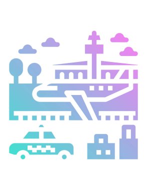 Havaalanı simgesinin vektör illüstrasyonu