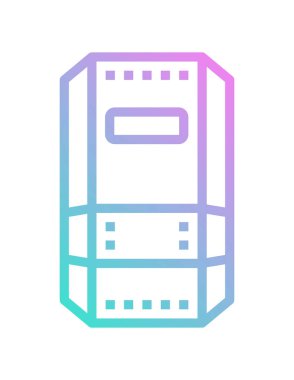 kalkan polis basit satır vektör simgesi