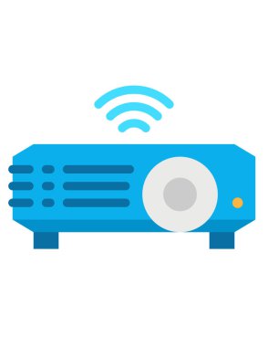 Projektör simgesi, vektör illüstrasyonu