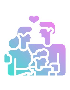 aile konsepti simgesi, vektör illüstrasyonu 