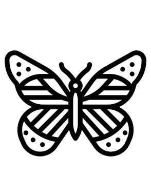 Kelebek simgesi vektör illüstrasyonu 