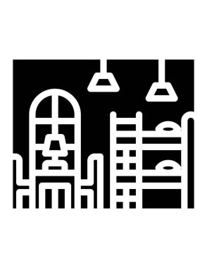 Modern B 'nin vektör illüstrasyonu restoranın ikonundan yoksun